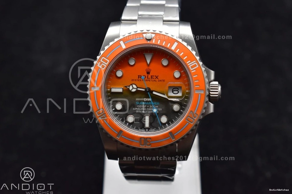 Submariner on Best Bezel 1:1 Stretchable Sandblasted Bracelet Dial Orange SS DIW Edition Orange VSF Black VS Ceramic 1161 0403